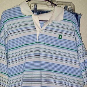 Southpole Vintage 2000s Y2K Blue Tag Striped Polo Mens Rare Hip Hop